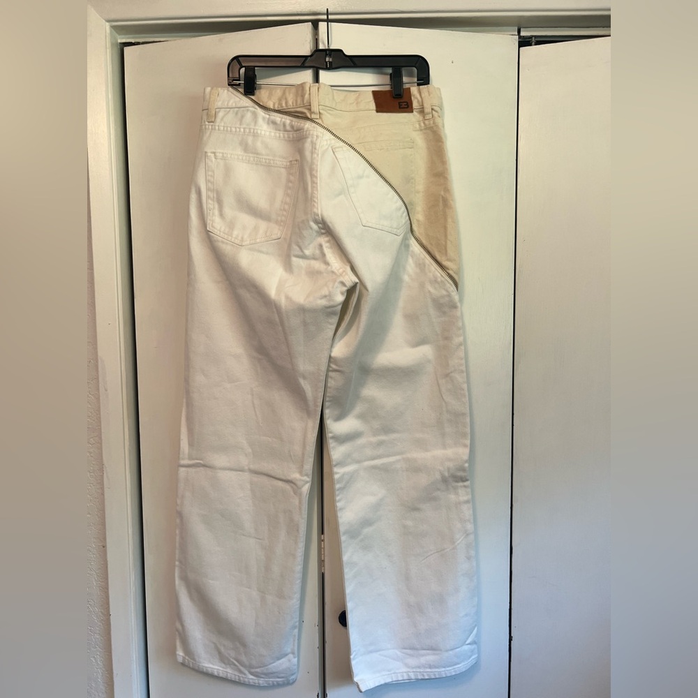 EB Denim Cream and White Jeans w/ Zipper detail - NWT Size 32 - Picture 5 of 10